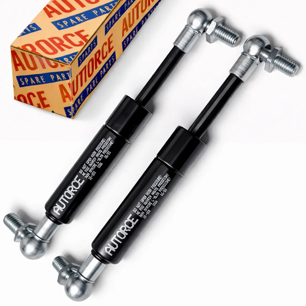 100N gas strut pair with M6 ball joint heads and 150mm open length