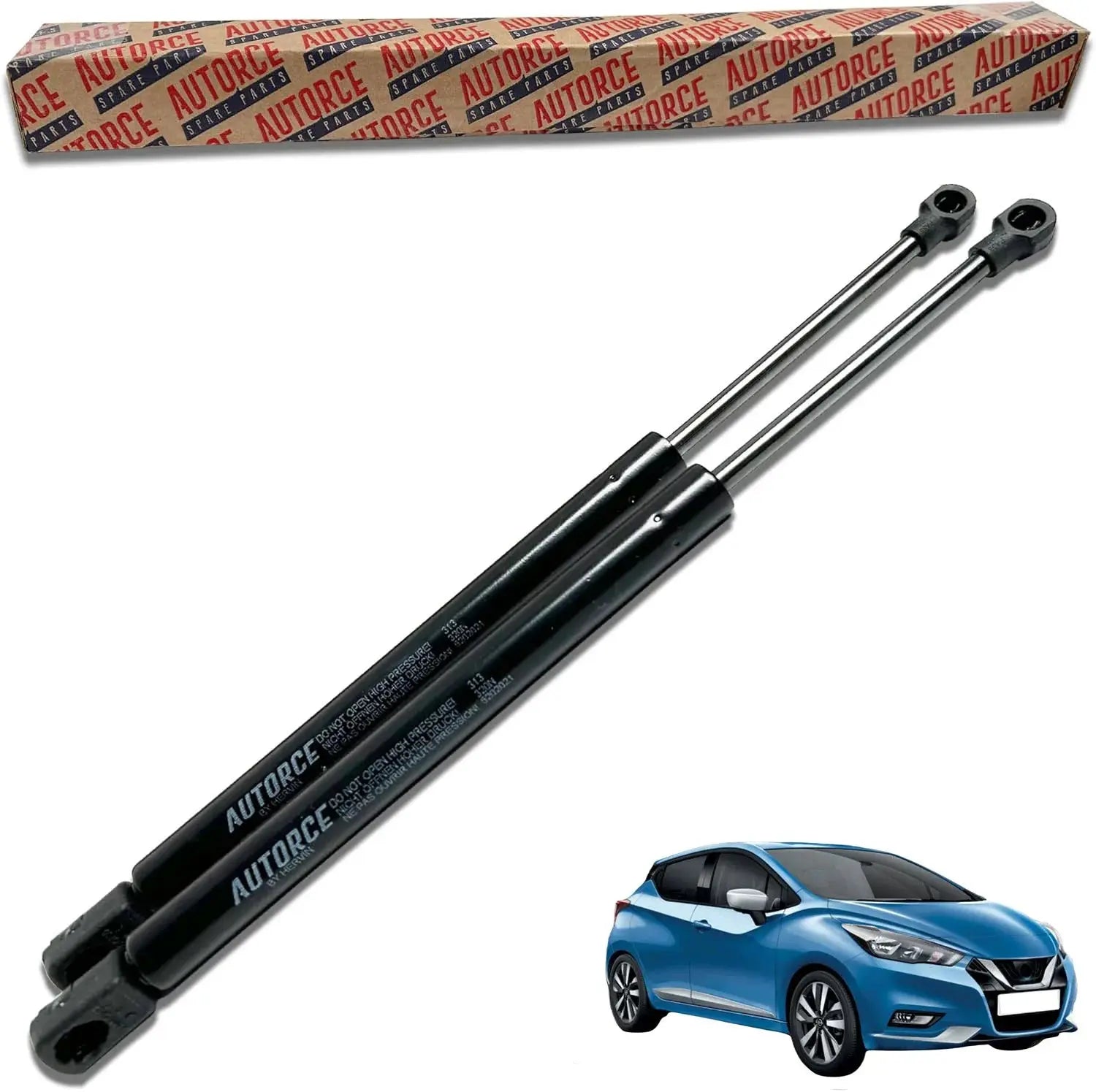 2 Pcs Rear Tailgate Boot Gas Struts For Nissan Micra V Hatchback (K14) (2016 - Onwards) 420 (N) 445 MM - 904505FA1A | AUTORCE