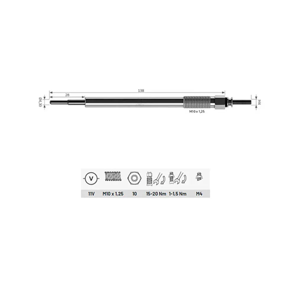 4 Pcs Heater Glow Plugs For Lexus IS LX For Toyota Auris Avensis RAV4 - 198500R010 | AUTORCE