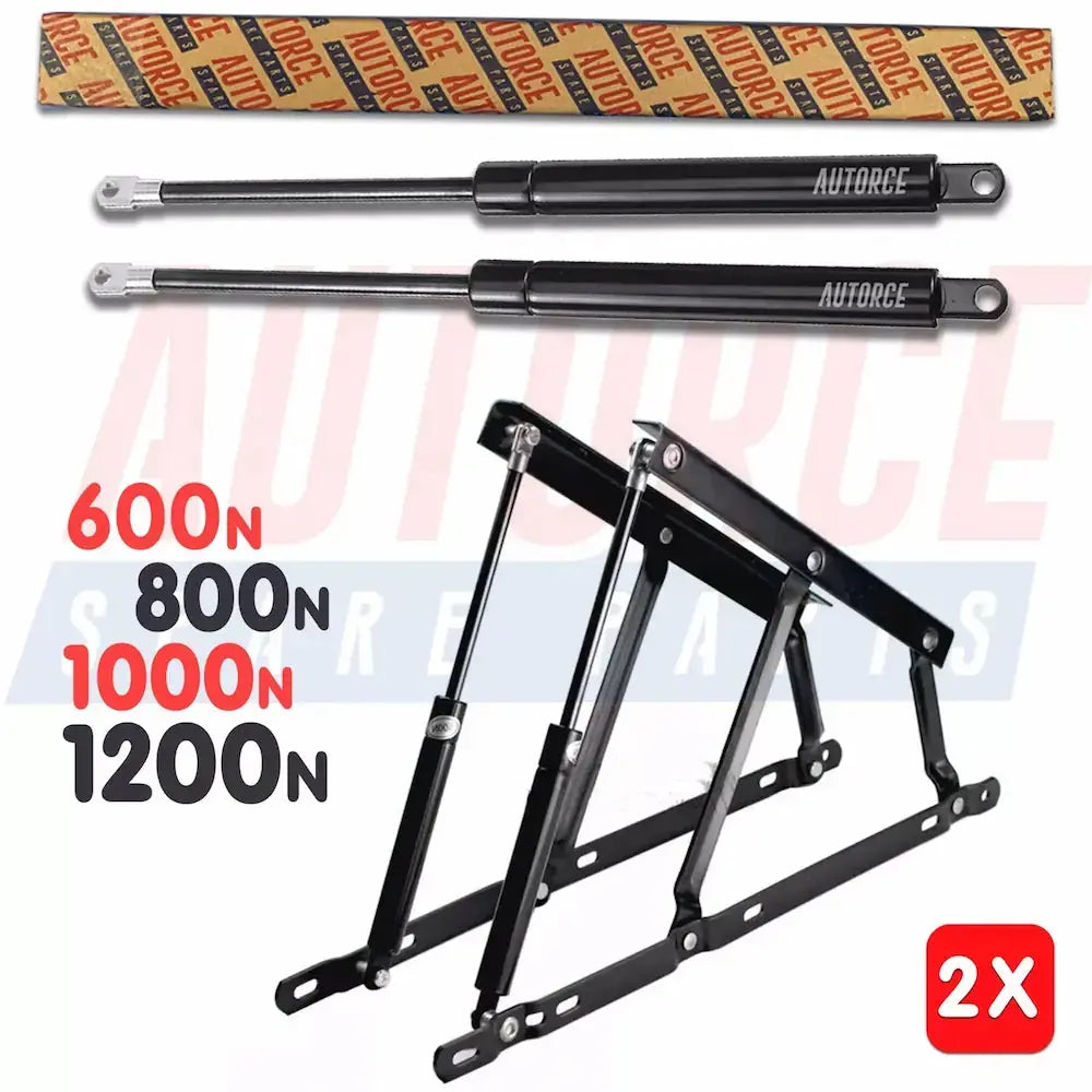 2X Ottoman Bed Lift Up Mechanism & Gas Struts 1200N Set | AUTORCE