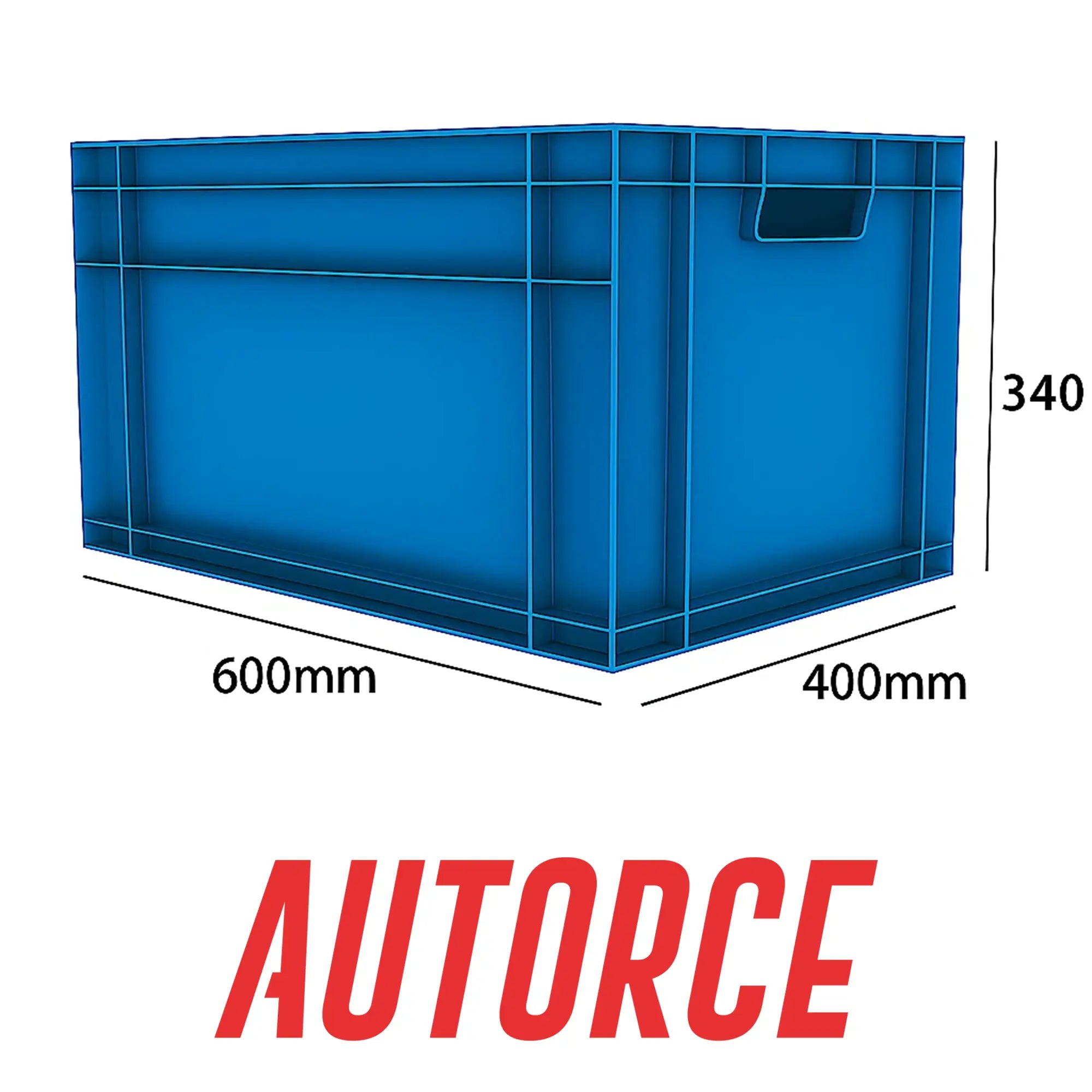 3x 66 Lt Industrial Plastic Storage Euro Crate Box (400x600x340mm) Blue | AUTORCE