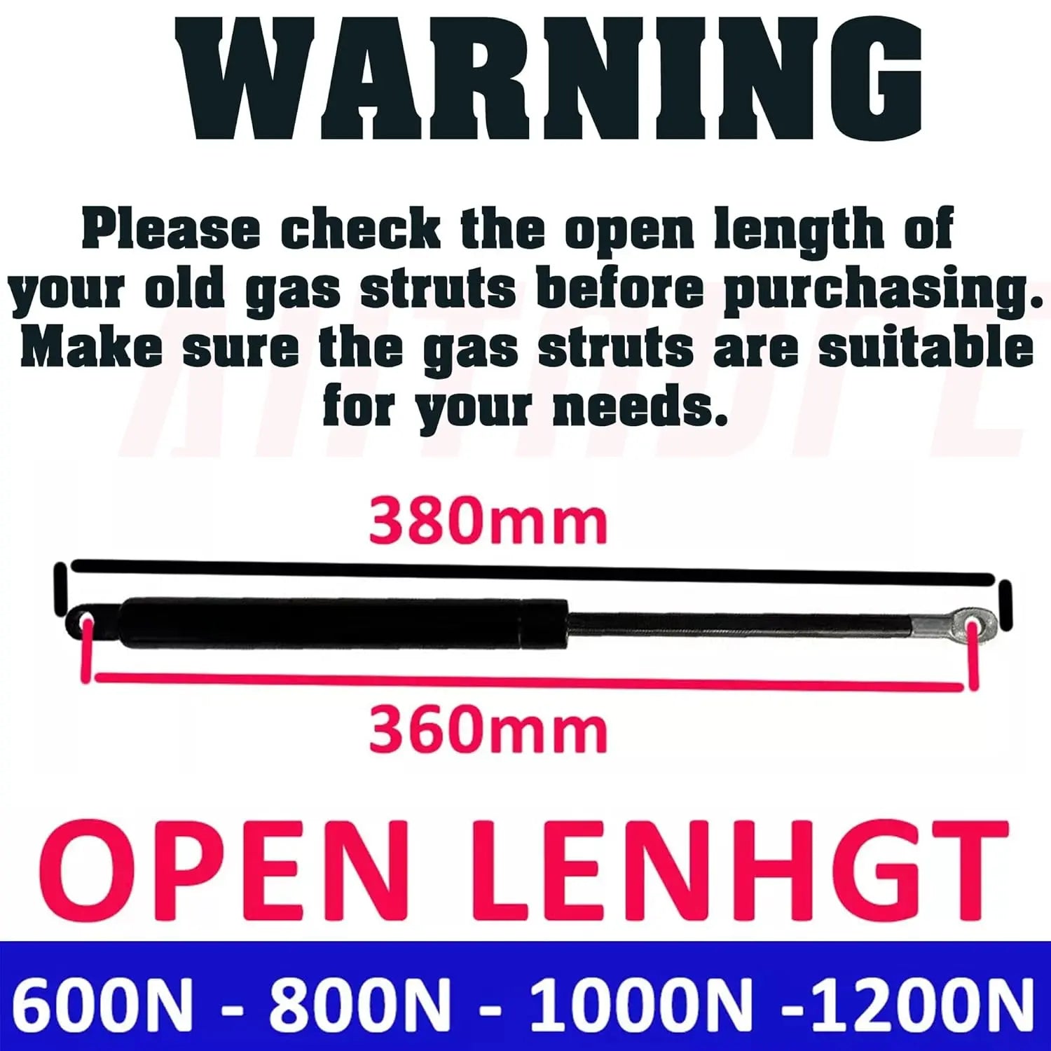 2X Ottoman Bed Gas Struts 1200N Only – Heavy Lift Springs | AUTORCE