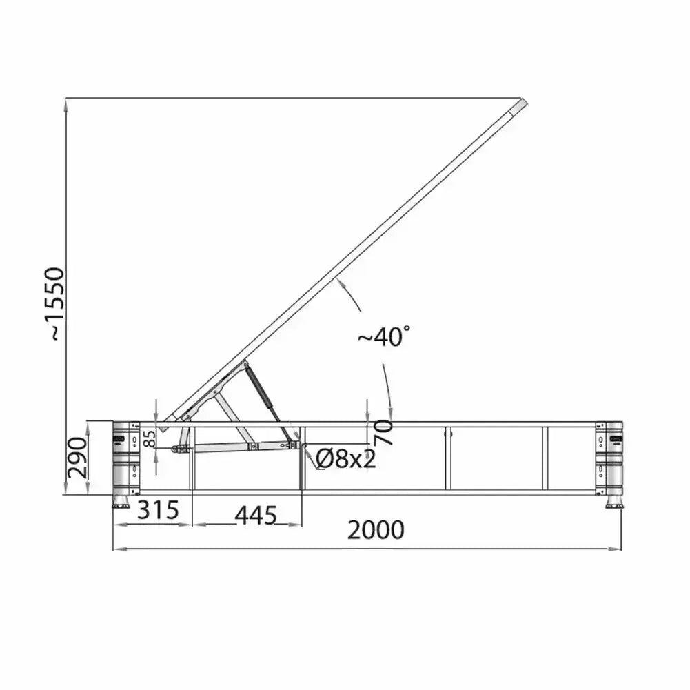 2X Ottoman Bed Lift Up Mechanism & Gas Struts 1200N Set | AUTORCE