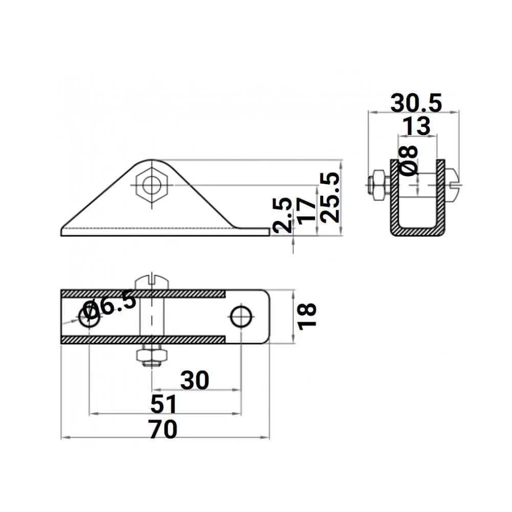 4X M8 Gas Spring Eyelet U Type Bracket - Gas Spring Lift Support Mounting | AUTORCE