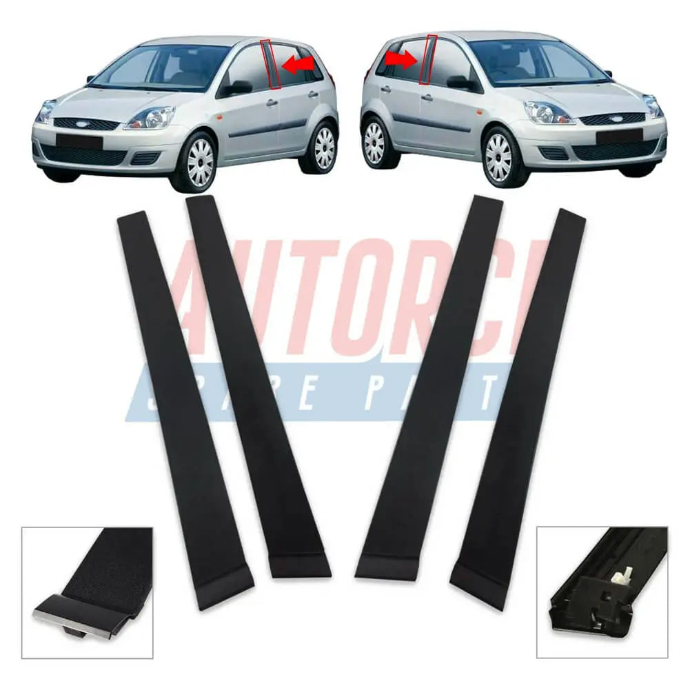 Set Of 4 Door Pillar Plastic Moulding Trim Panel 4/5 Doors For Ford Fiesta Mk5 - 2S61A25459AN, 2S61A20899AM | AUTORCE