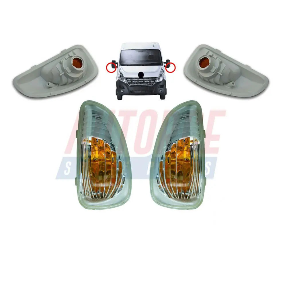 2 Pcs Door Wing Mirror Indicator Lens Turn Signal L/R Lamp For Nissan NV400 (2011 - 2016) 261652475R, 261603141R | AUTORCE