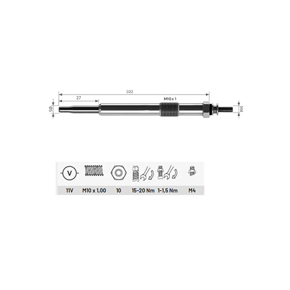 4 Pcs Heater Glow Plugs For Volvo S40 MK2 V50 C30 V70 MK3 2.0 D (2004 - 2015) 30725069, 8653698 | AUTORCE
