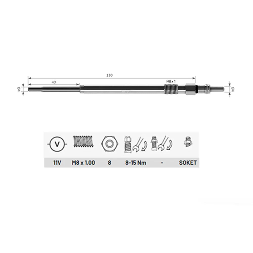 4 Pcs Heater Glow Plugs For Iveco Massif Daily 3.0 HPI/HPT 2.3 3.0 4.0 (2002 - Onwards) 27600323, 500351992 | AUTORCE