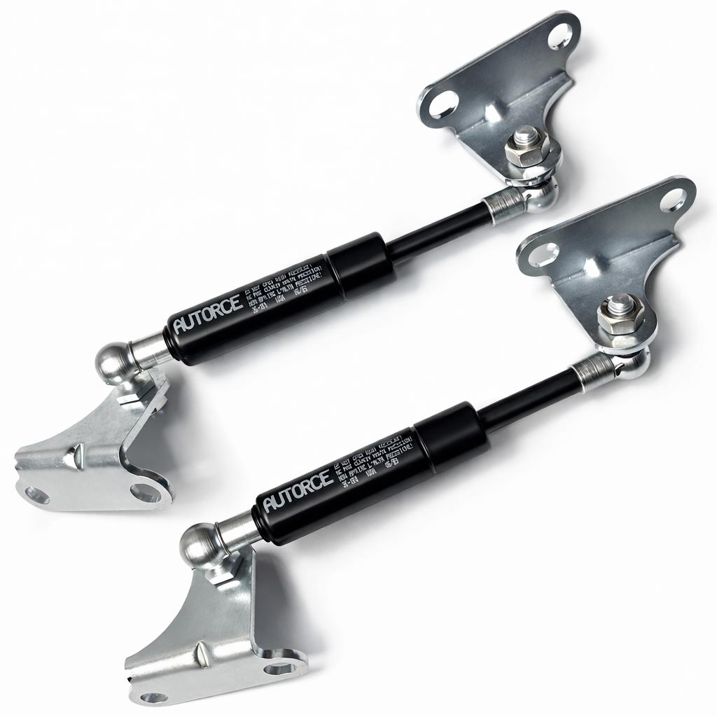 Heavy duty gas strut 1000mm 1250N pair with M6 threaded ball joints and 4x L brackets