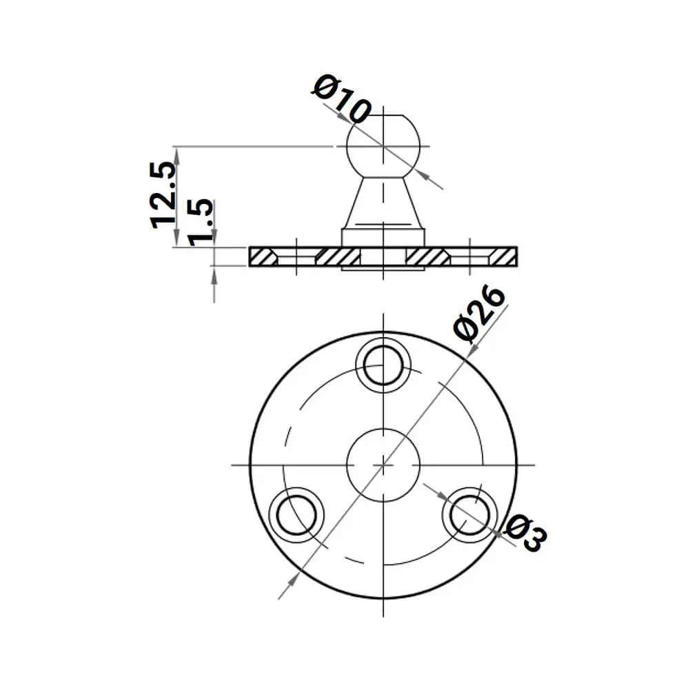 4X M6 Ball Bracket 10mm Ball Pin - Gas Spring Lift Support Mounting | AUTORCE