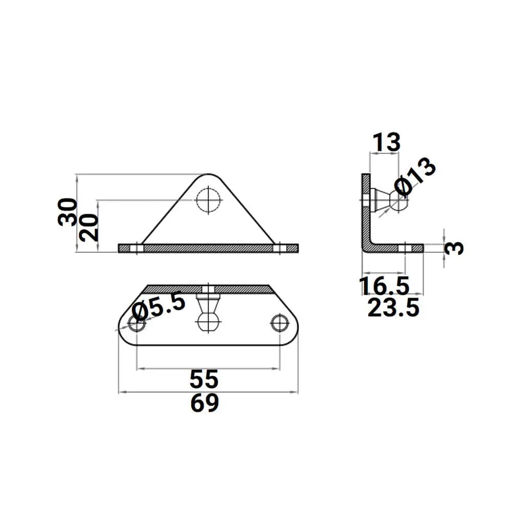 4X M8 Ball Bracket 13mm Ball Pin - Gas Spring Lift Support Mounting | AUTORCE