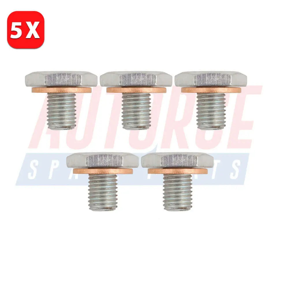 5 Pcs Oil Drain Plug With Seal Ring For Citroen Berlingo C1 C2 C3 C4 C5 C-Crosser Nemo - 031129 | AUTORCE