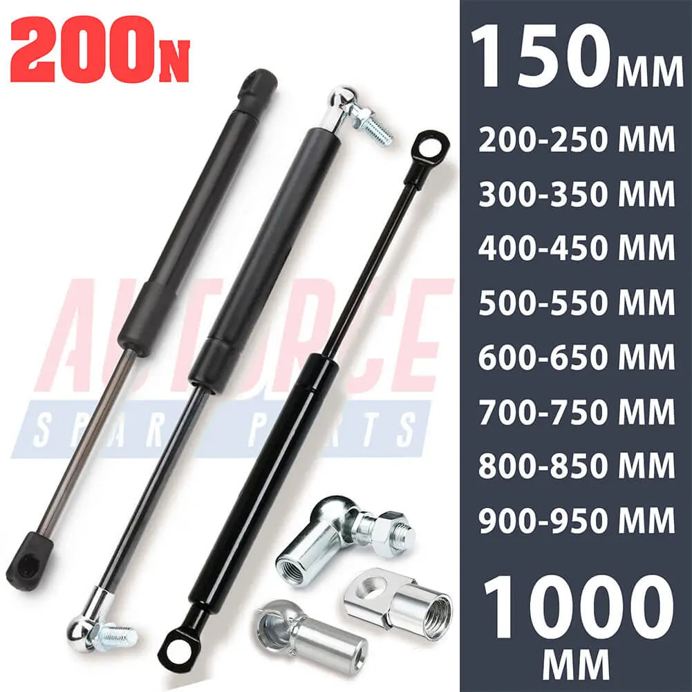 200N - Universal Gas Struts Springs 150-1000MM Multi Purpose - Ball, Eyelet, Ball Joint | AUTORCE