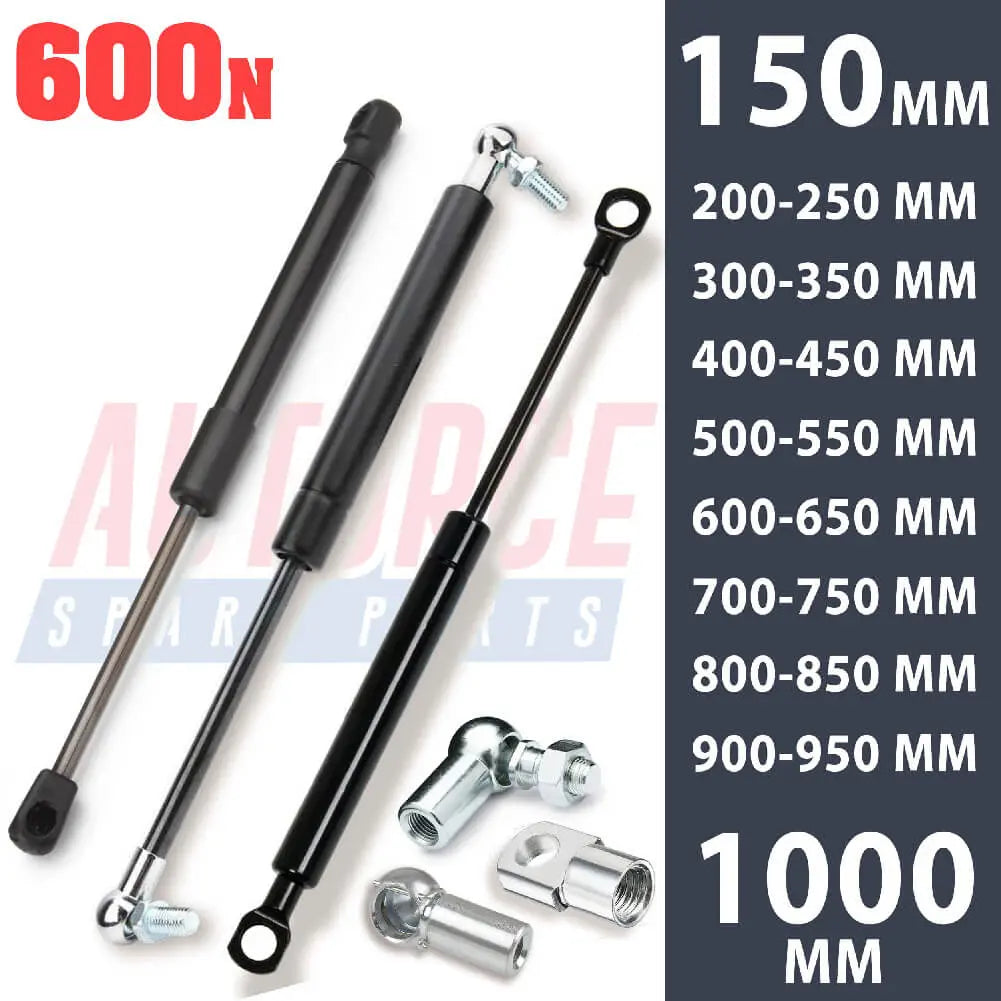600N - Universal Gas Struts Springs 150-1000MM Multi Purpose - Ball, Eyelet, Ball Joint | AUTORCE