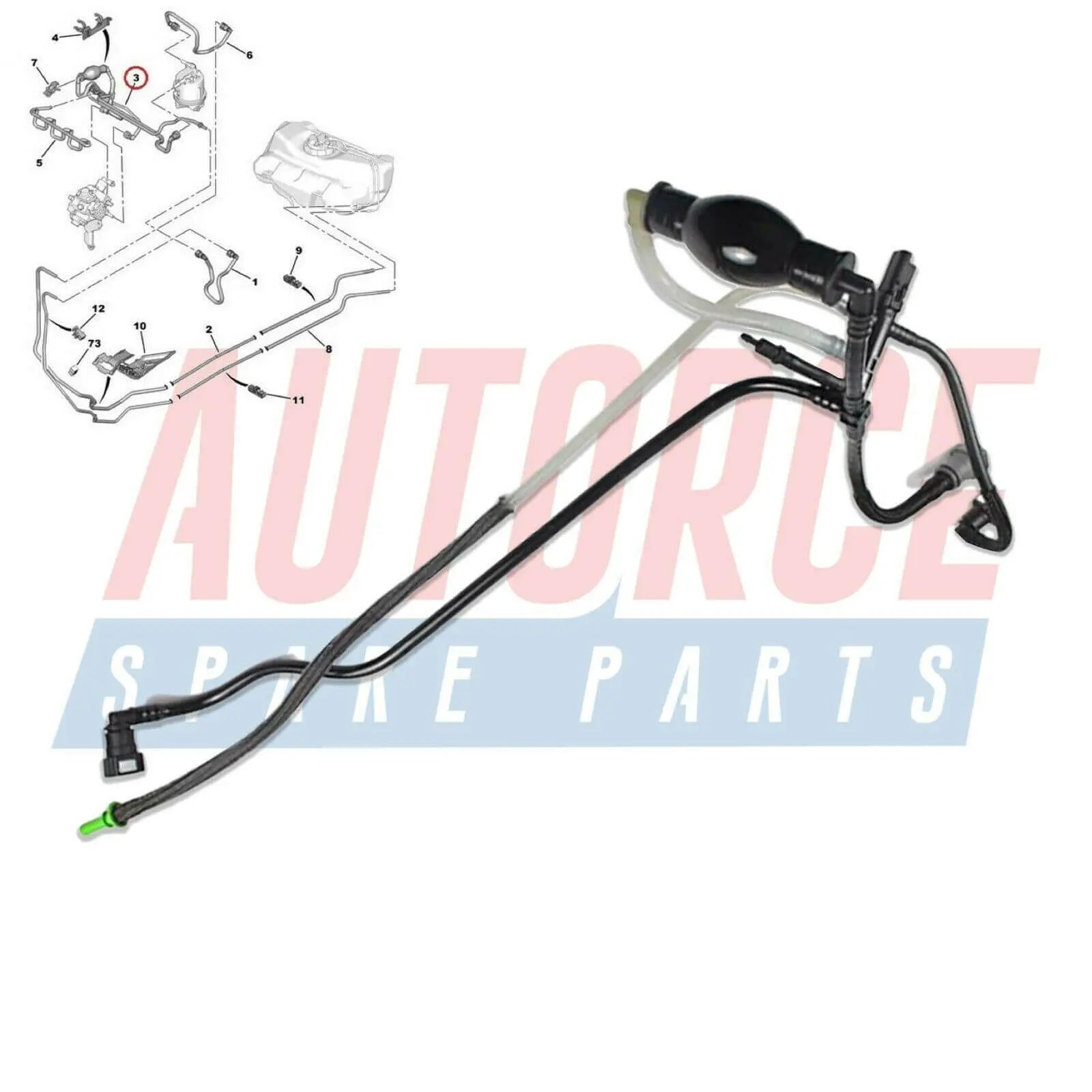 Fuel Line Pipe Primer Pump For Ford Fiesta Mk5 Fusion Estate 1.4 TDCi - 2S6Q9D350AF, 1501910 | AUTORCE