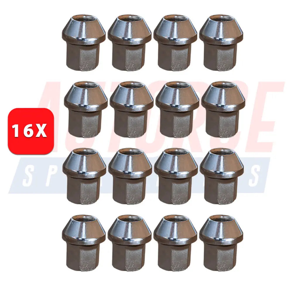 16 Pcs Alloy Wheel Nuts M12 X 1.5 For Volvo C30 S40 V40 V50 - 31200241, 31317466, 8V411K024AA, 1678260 | AUTORCE