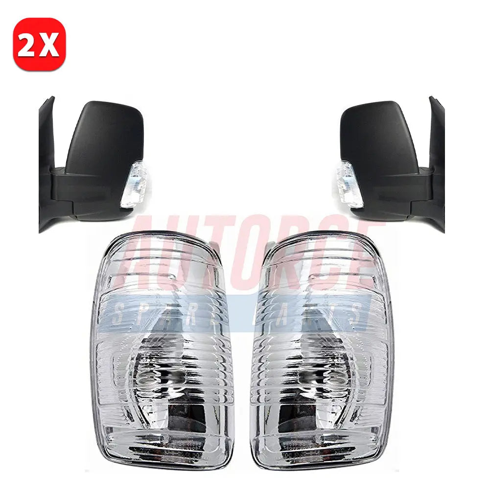 2 Pcs R/L Door Wing Mirror Indicator Lamp Lens White For Ford Custom, Transit Mk8 (2012 - Onwards) BK3113B381AB, BK3113B382AB | AUTORCE
