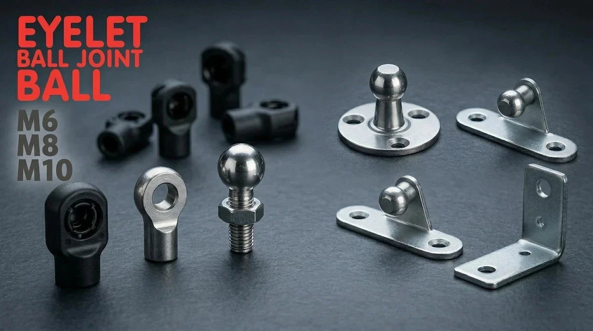 Gas Strut Brackets & Fittings Guide — Ball Joint, Eyelet & Mounting