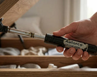 Worn Autorce gas strut being removed from an ottoman bed storage base