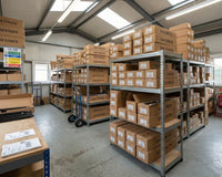 UK gas struts warehouse with organised shelving and trade stock