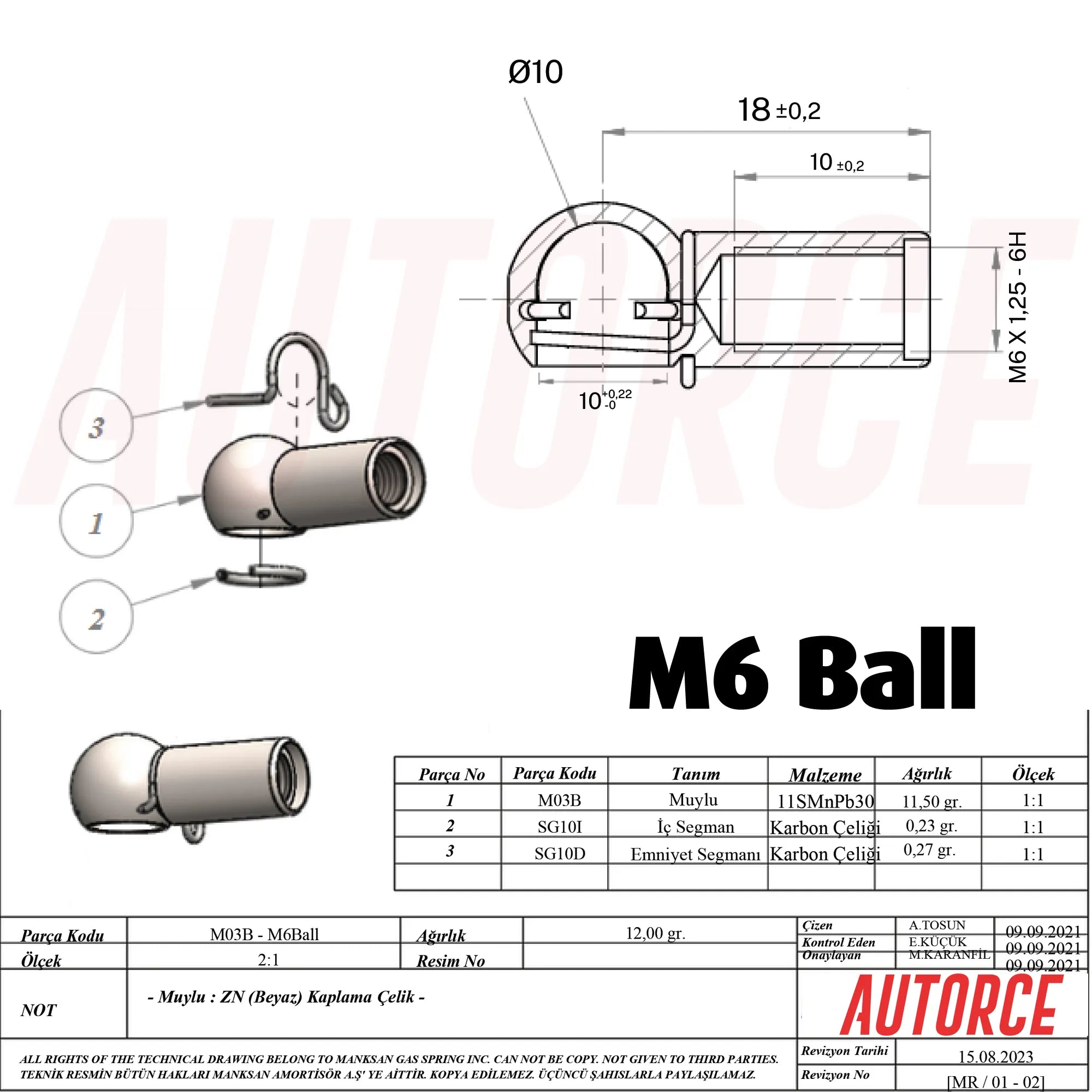 AUTORCE 100N gas spring for furniture, tools, storage boxes and industrial lift mechanisms.