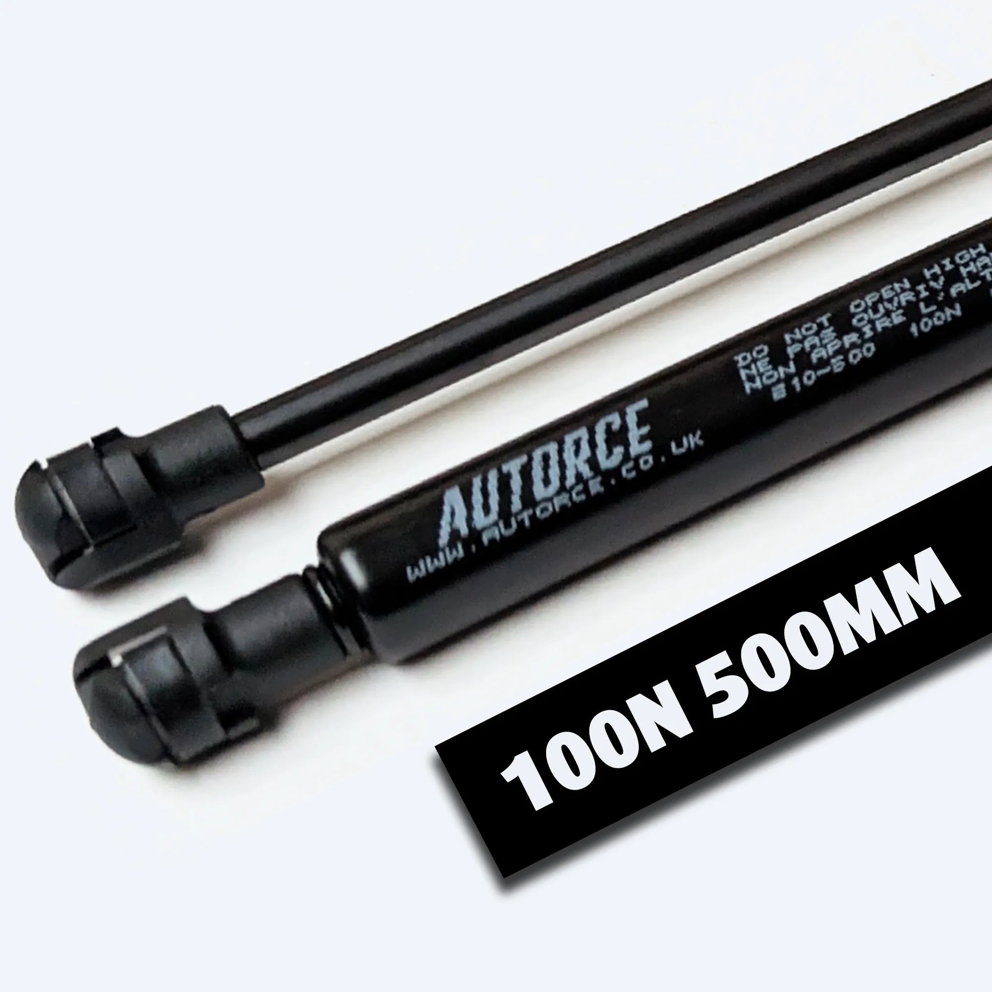 Premium 100N gas springs with M6 plastic ball fittings, 500mm gas lift struts for lids, hatches and storage compartments