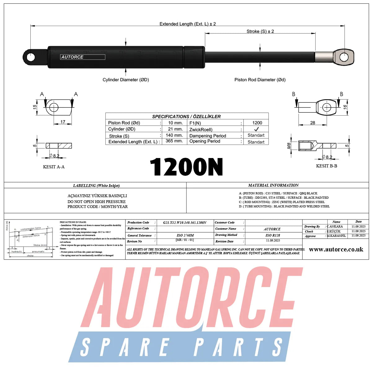 1200N gas struts holding substantial bed base securely raised - safe storage access