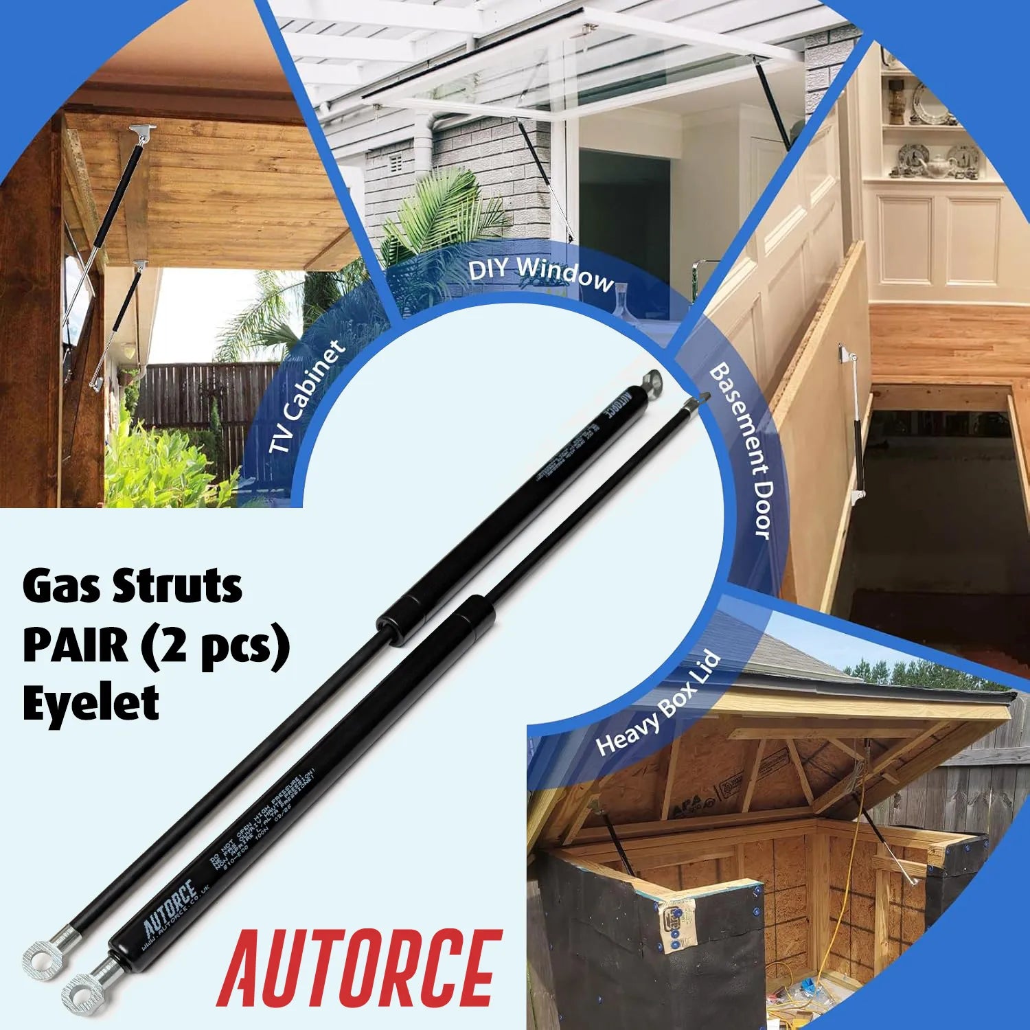 Gas struts with easy installation design, no special tools required for fitting