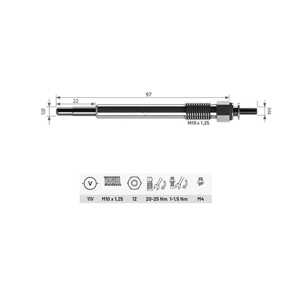 2666A005, 2666A014, Heater Glow Plugs