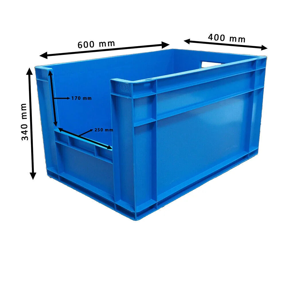 66 Litre Open Front Plastic Storage Box (400x600x340mm) Blue | AUTORCE