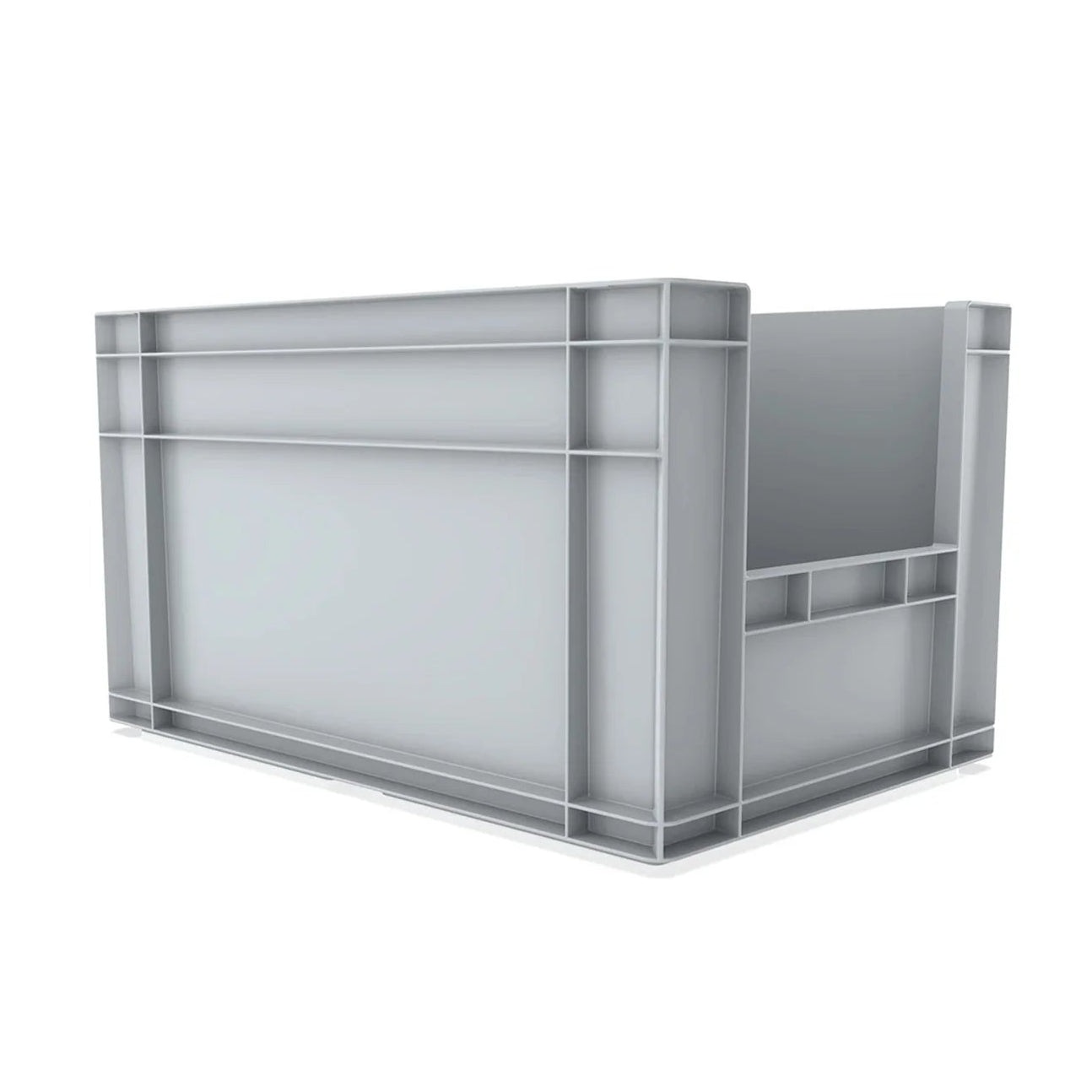 66 Litre Open Front Plastic Storage Box (400x600x340mm) Grey | AUTORCE