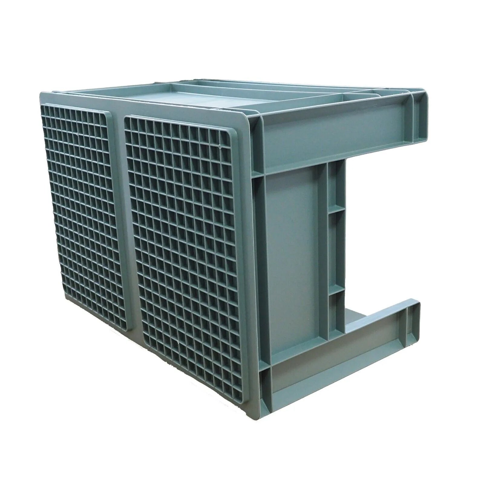 66 Litre Open Front Plastic Storage Box (400x600x340mm) Grey | AUTORCE