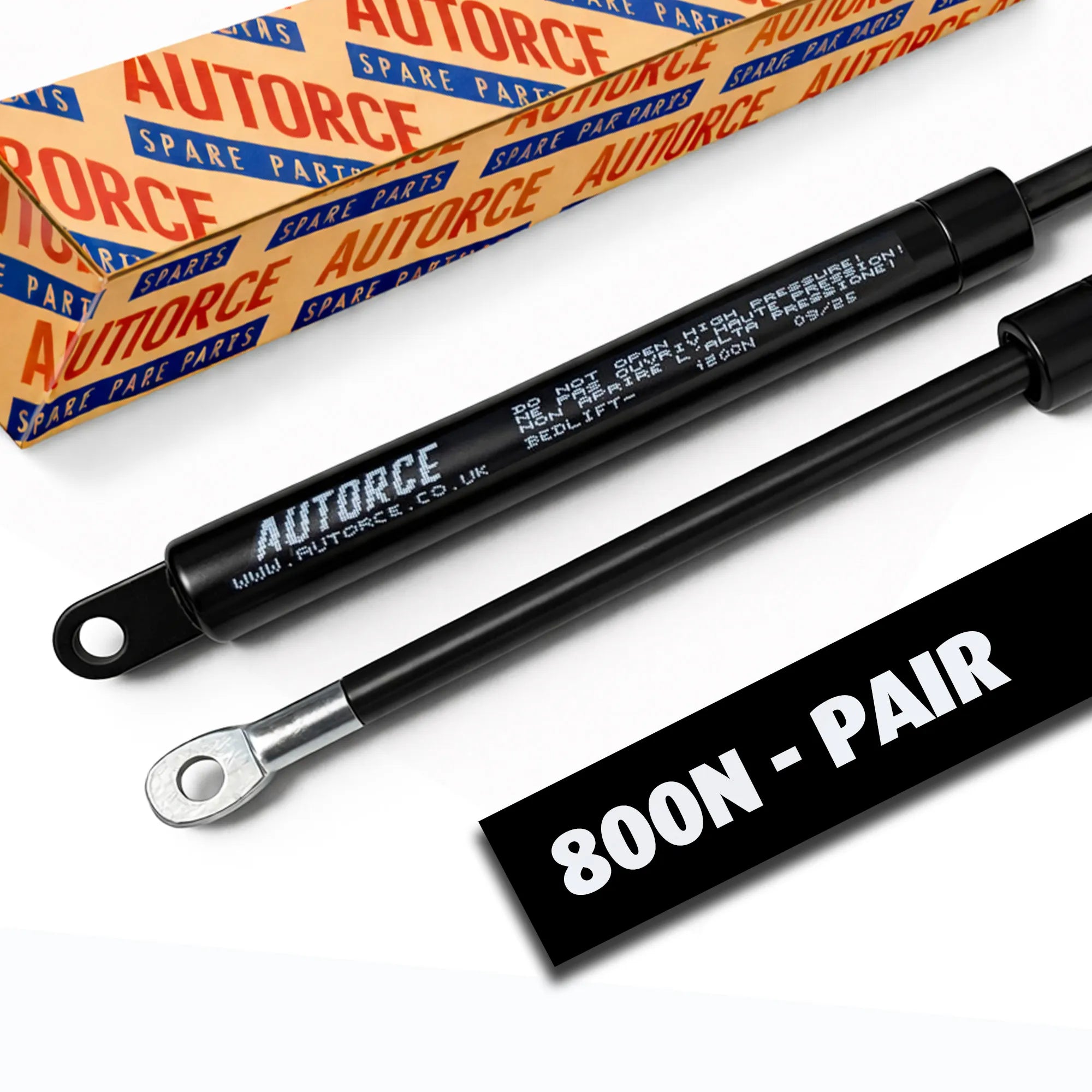 Heavy-duty 800N bed lift struts with chrome-plated finish for double ottoman beds