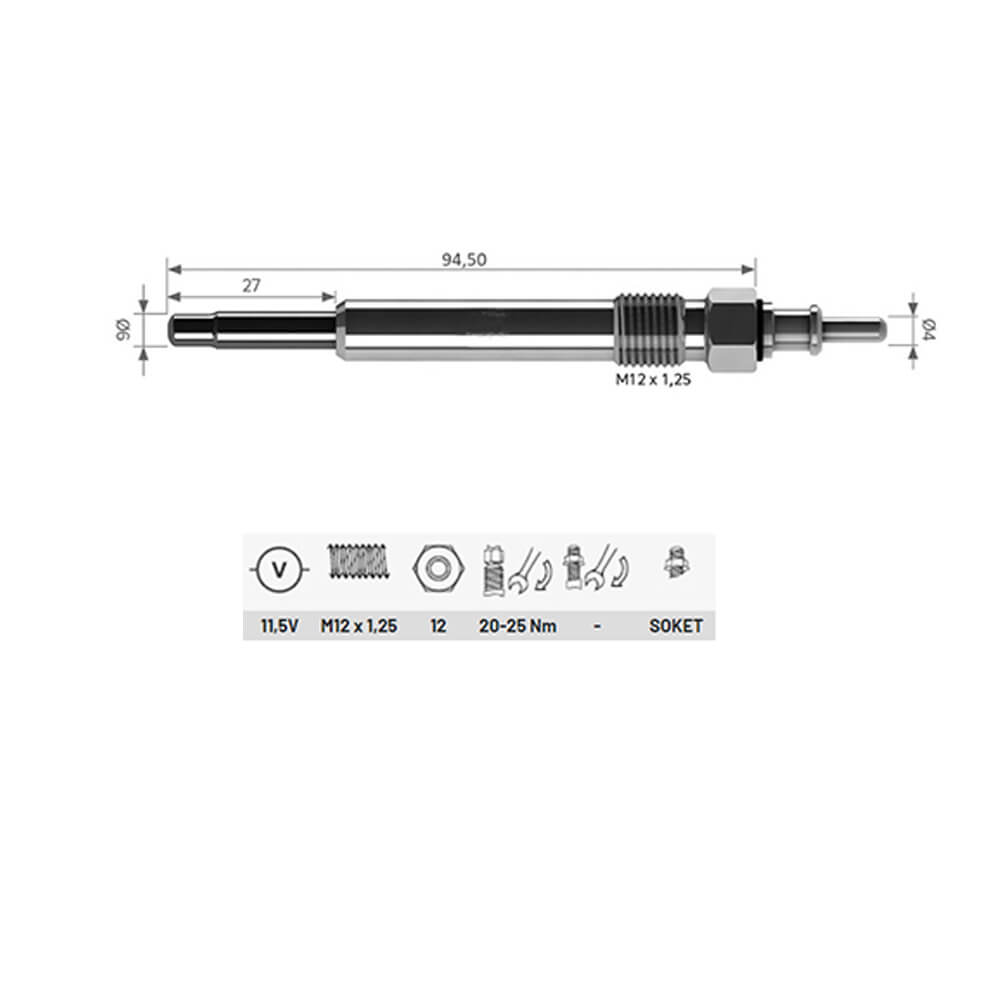  Glow Plugs For Mercedes, A0011592001, 0011592001