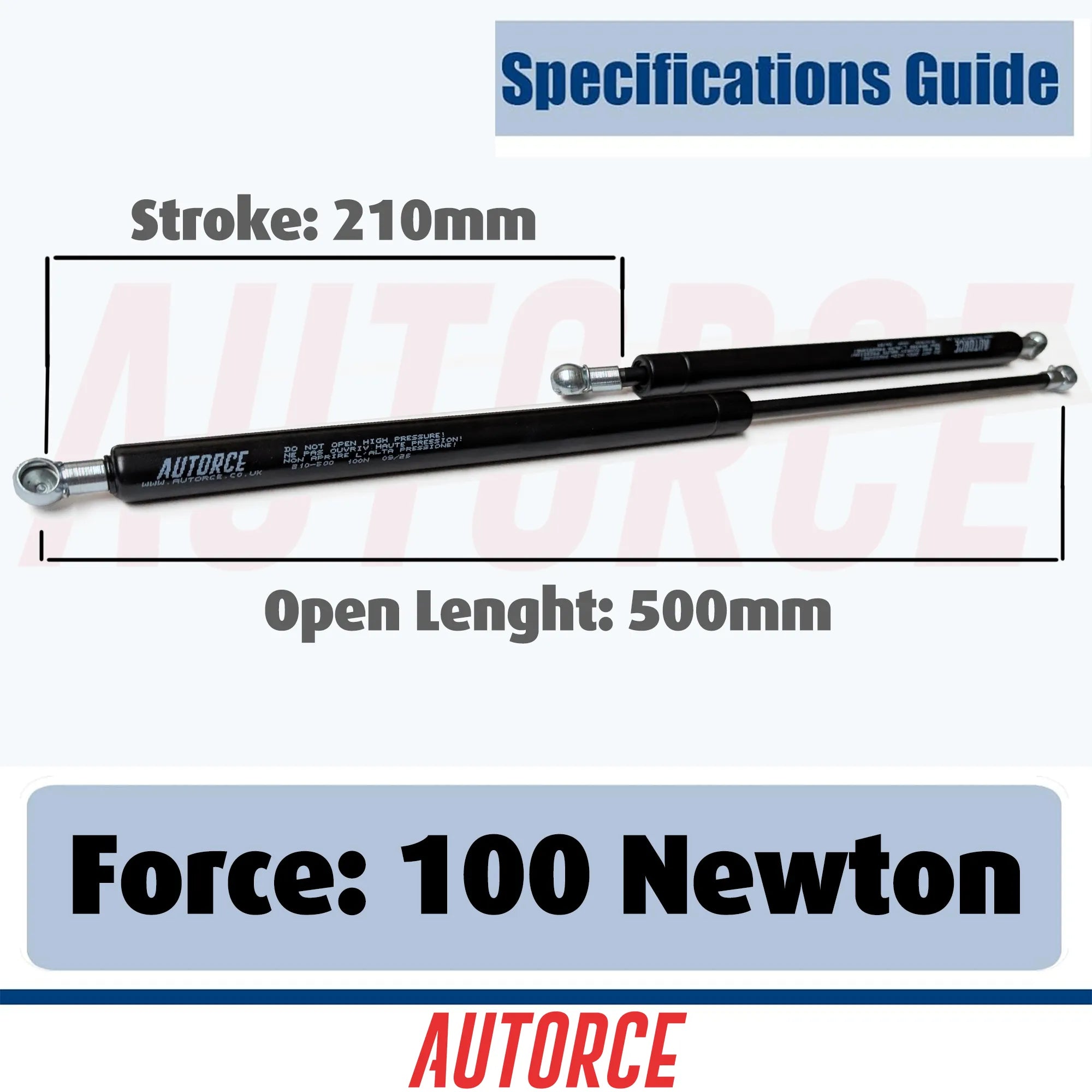 M6 threaded gas strut pair with ball head mounts – strong lift support for automotive and furniture systems.