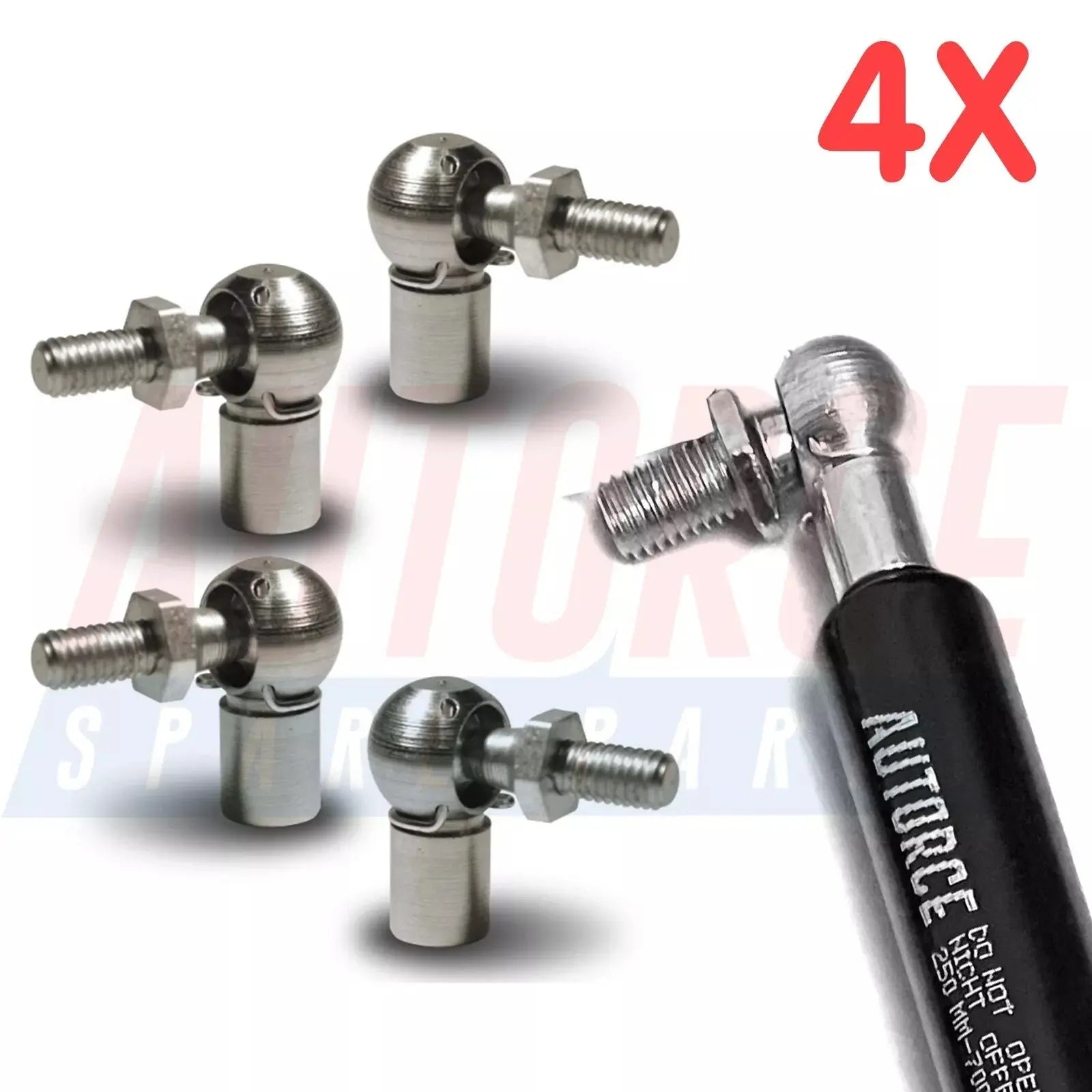 4 Piece Set of M6 M8 M10 Ball Joint Heads for Gas Struts End Fittings Ball Stud Boot Bonnet or Universal Gas Lift Heads