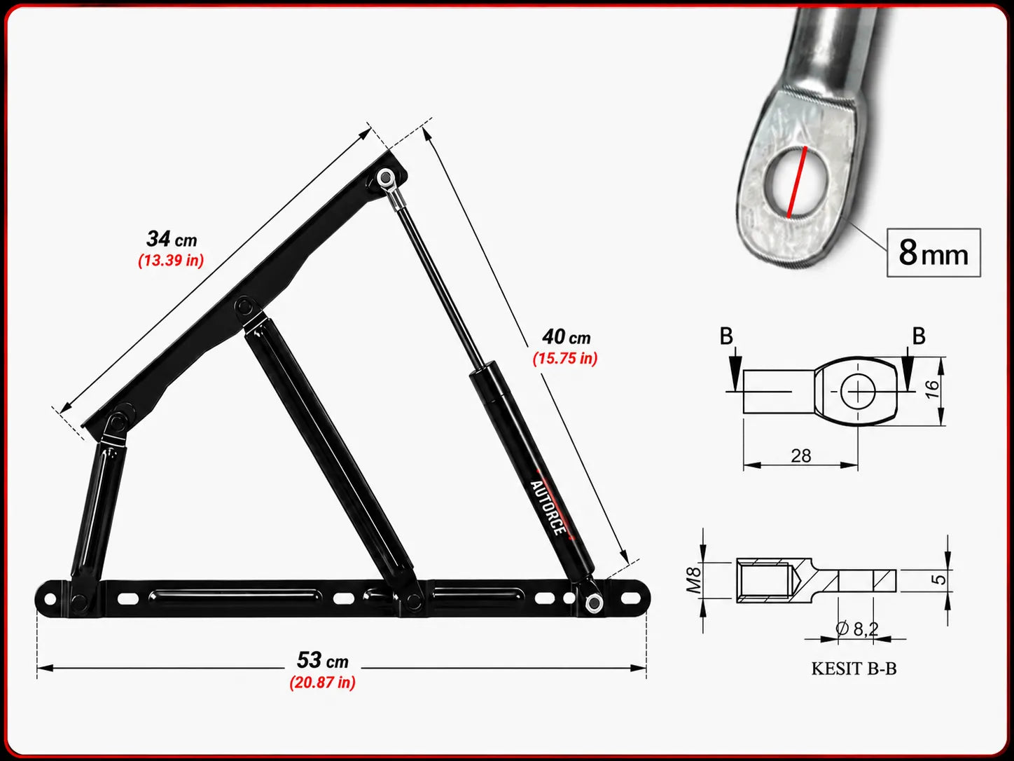 Storage Bed Lift Mechanism for King and Extra Large Beds with Smooth Opening Support