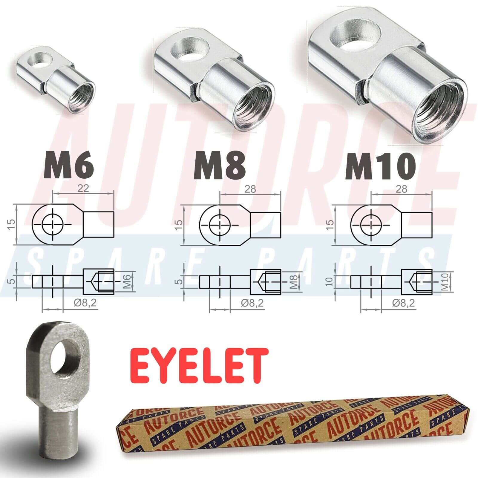 Ball Joint Eyelet Ball Female End Fittings M6 M8 M10 Universal Gas Struts Heads