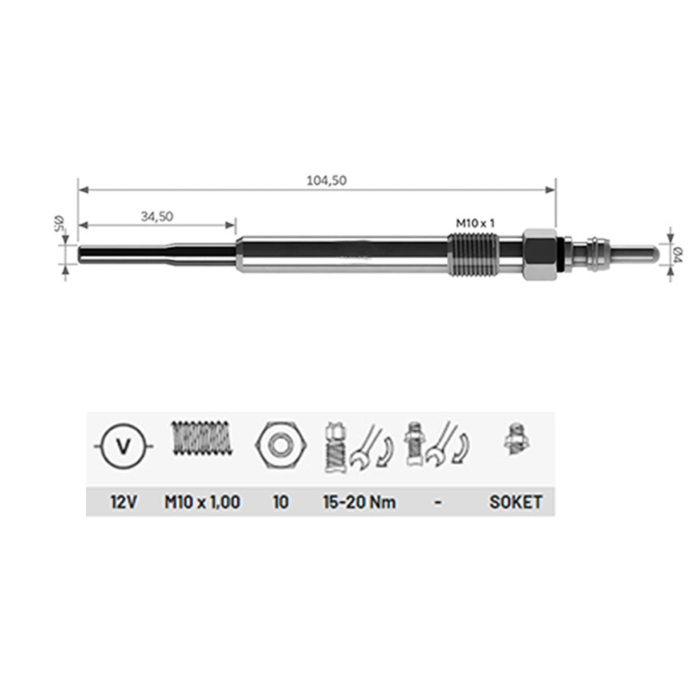 Heater Glow Plugs For SKODA 5814100583, 5814100570, 5814100571