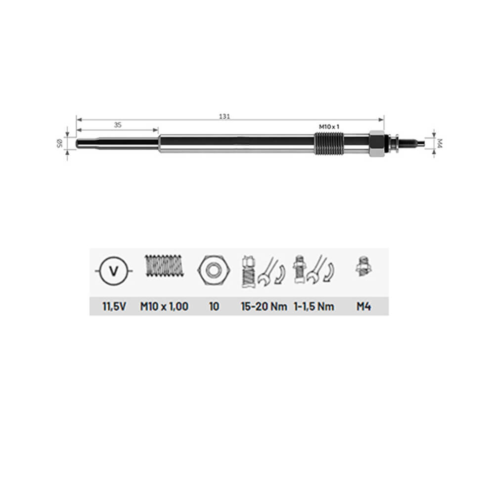 Heater Glow Plugs For FIAT 9659297280, 596089