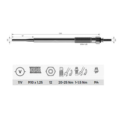 198500L010  Heater Glow Plugs For TOYOTA 