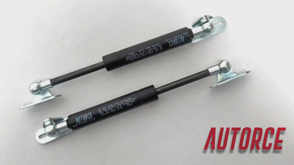 Toy Box Soft Close Gas Struts 300mm 200N with 10mm Ball Socket and 4x L Brackets for Controlled Lid Support