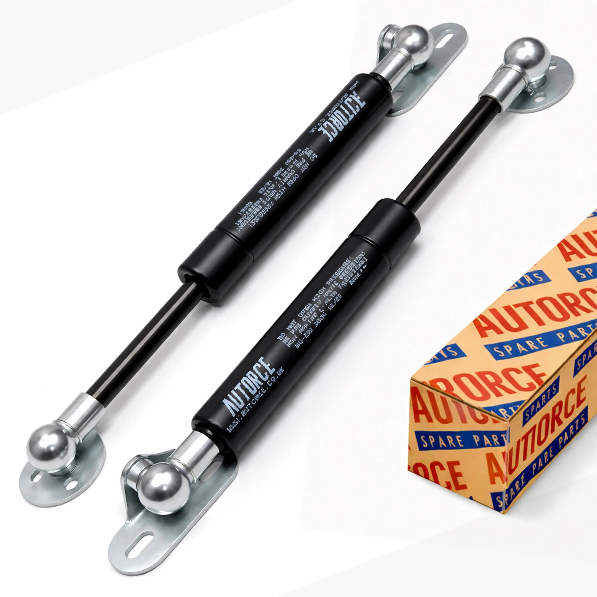 100N 200mm lift support gas struts with 10mm ball socket with 2x L brackets and 2x flat mounting brackets ideal for bench storage, toy boxes and hinged chest