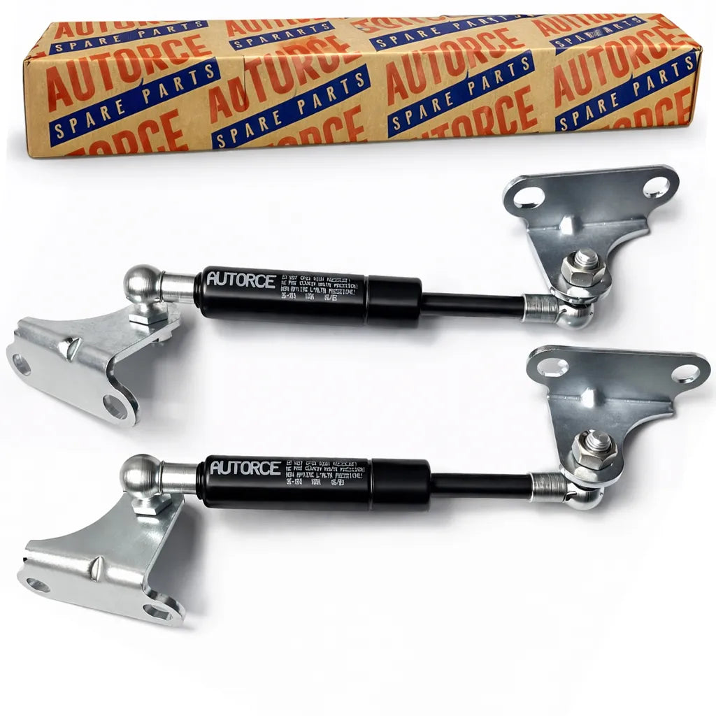 Tool Box Storage Lid Gas Struts Pair 500mm 300N with M6 Threaded Ball Joint and Heavy Duty L Brackets