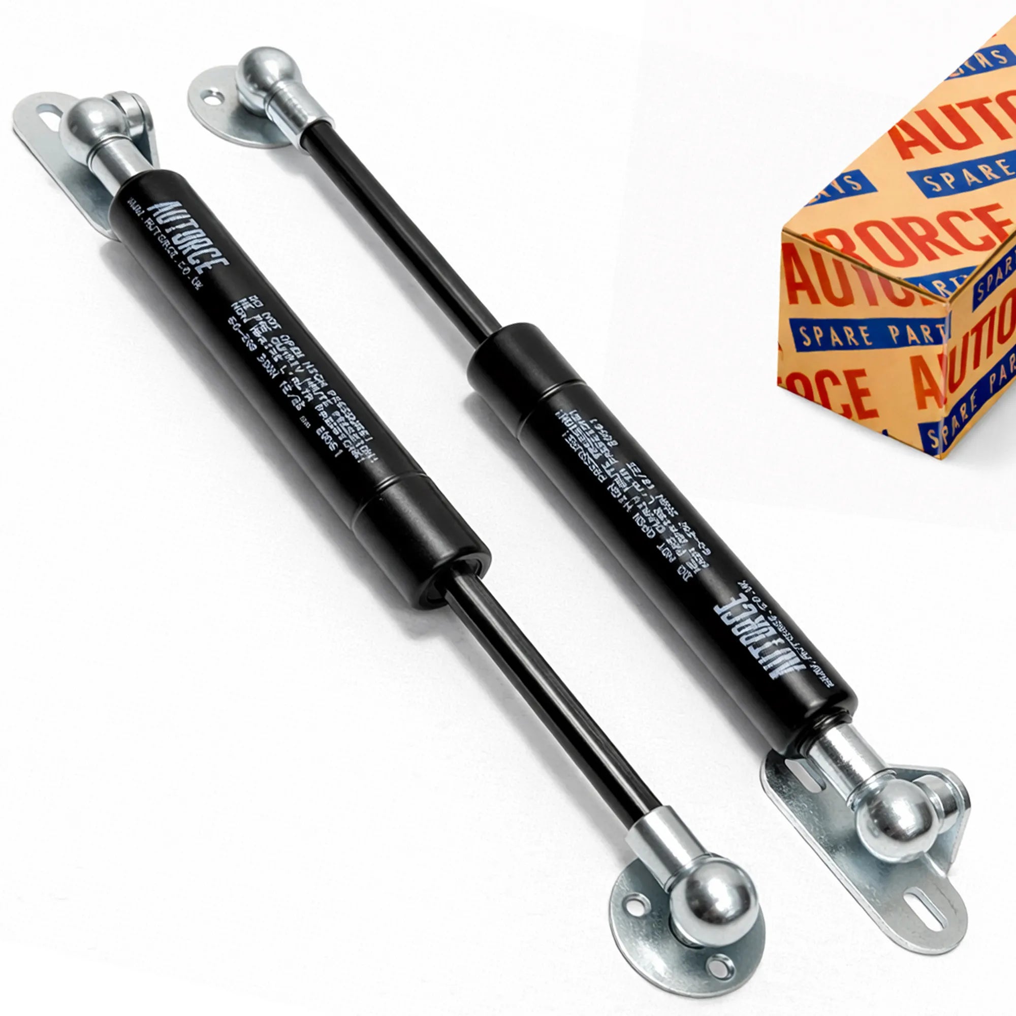 Toy Box Soft Close Gas Struts Pair 300mm 200N with 10mm Ball Socket and 2x L + 2x Flat Brackets