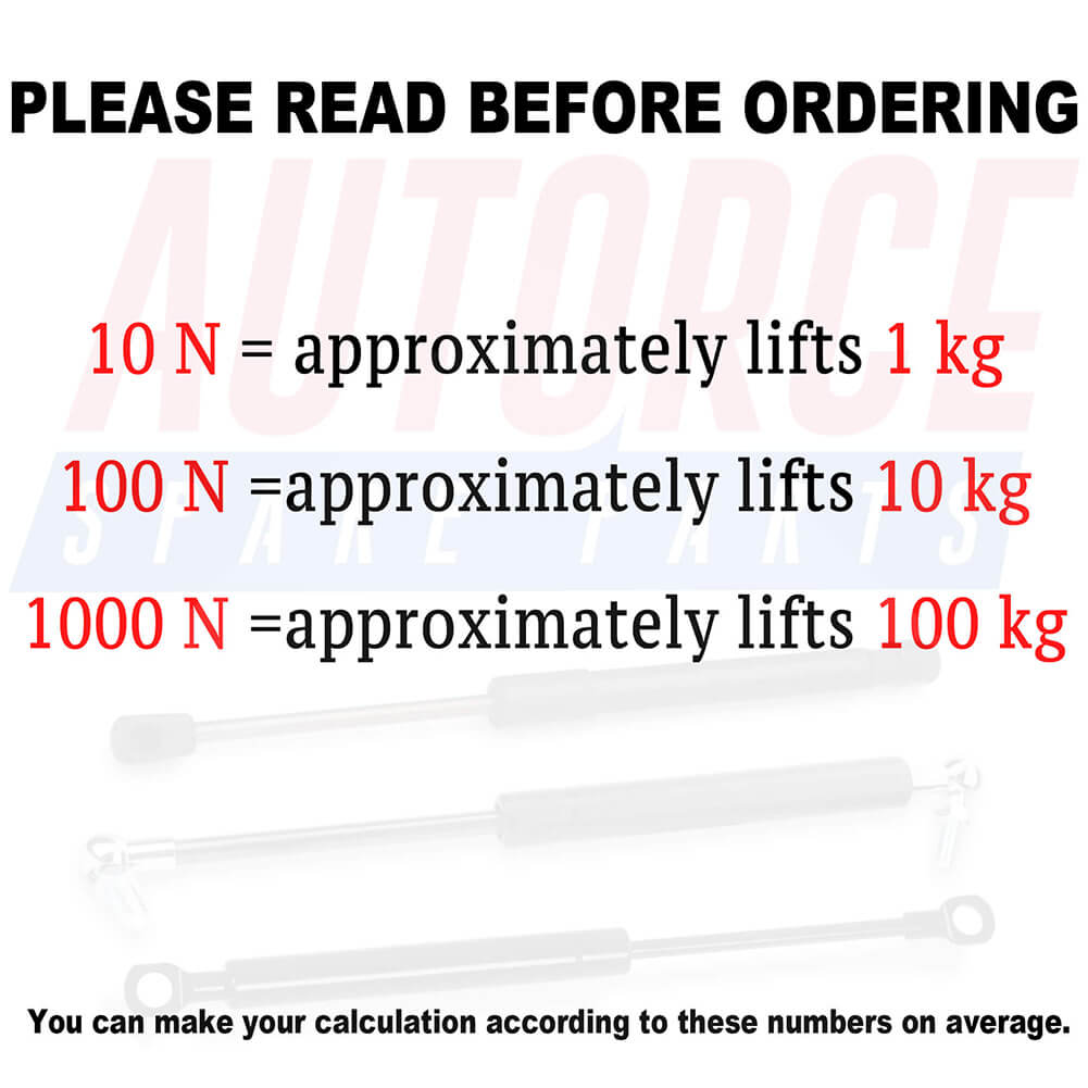 1000N - Universal Gas Struts Springs