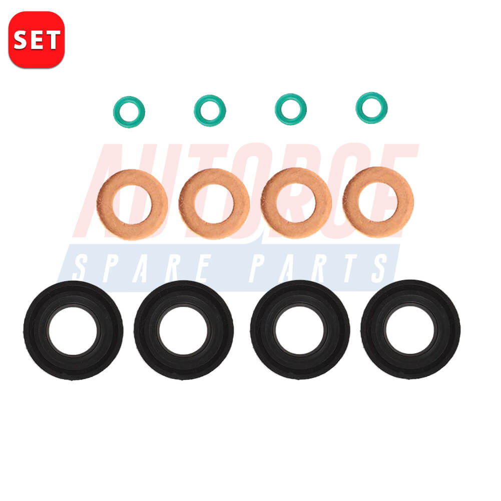 Fuel Injector Seal Washer O-Ring Set For SEAT 03L103070A, BK2Q9M577AA, BK2Q6K780BA