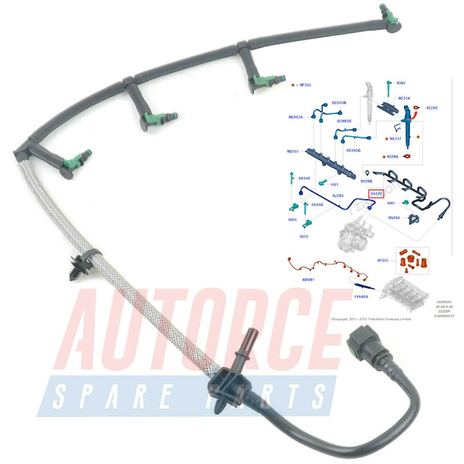 1761934,1746582 Injector Diesel Fuel Leak Off Pipe For FORD