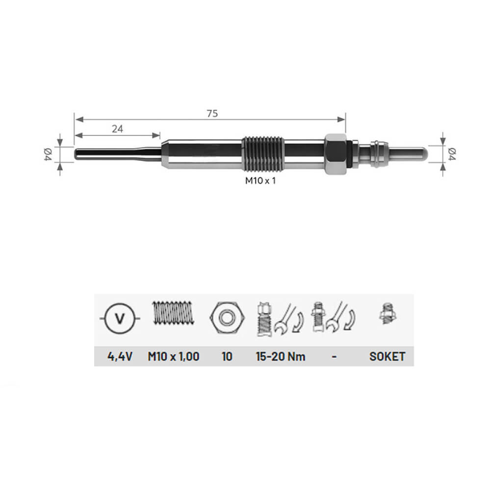 4 Pcs Heater Glow Plugs For Nissan Qashqai/Qashqai +2 Juke Note Micra 1.5 DCI - 11065-00Q0E, 82006-82592